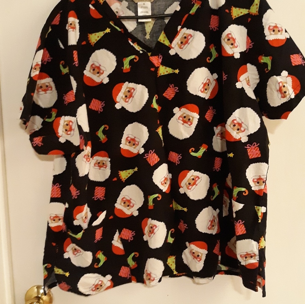Christmas scrub top